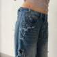 Custom Scratched Denim 5 pockets
