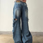 Custom Scratched Denim 5 pockets