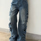 Custom Scratched Denim 5 pockets
